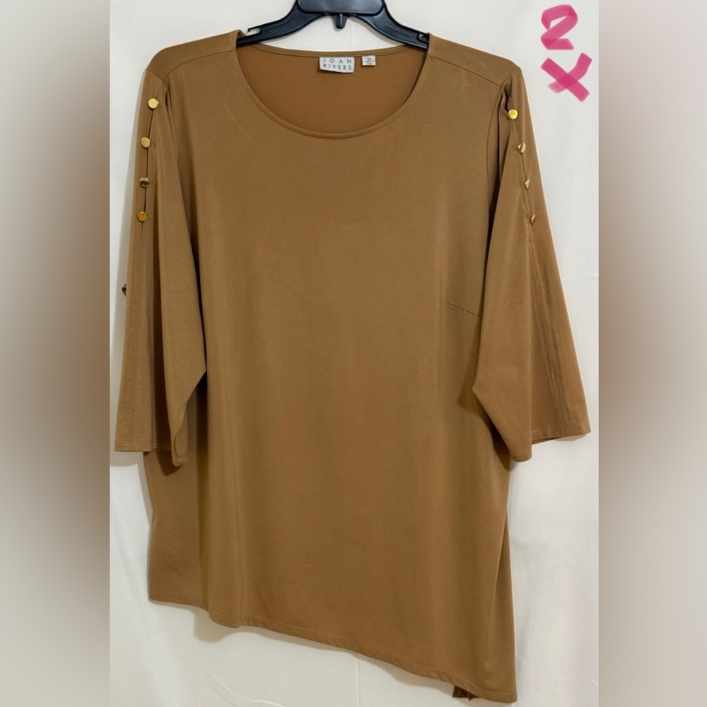 Women's Brown Top with Button Detail